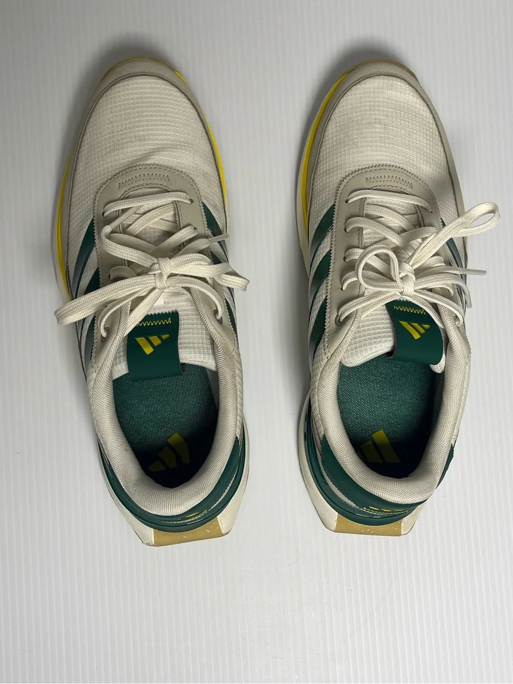 adidas Kids White, Green & Yellow Retro Runner Sneakers